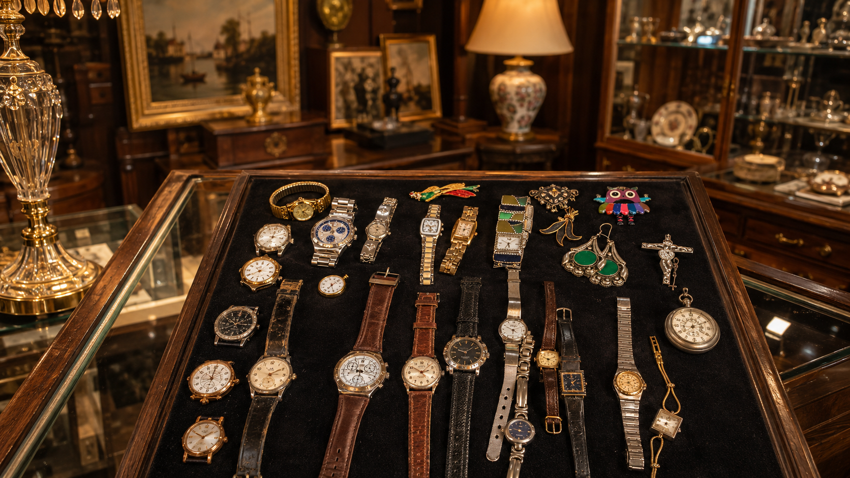 Vitrine de montres - La Maison des Antiquaires à Pau