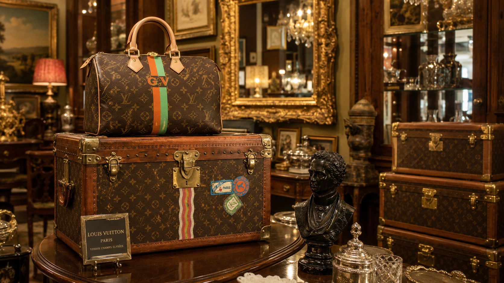 Bagagerie Louis Vuitton vintage - La Maison des Antiquaires à Pau